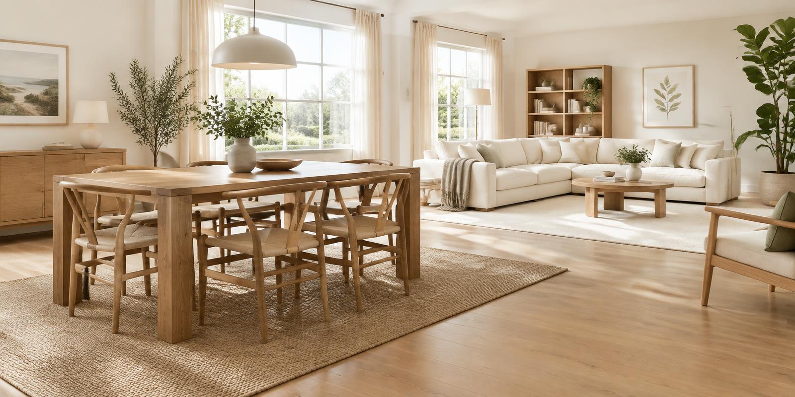 Sala de estar con muebles de madera de FM Muebles